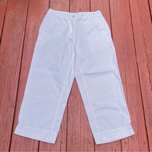 L. L. Bean Women’s White 6 Petite Cotton Cropped Pants